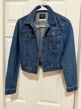 BDG Dark Blue Denim Cropped Trucker Jacket